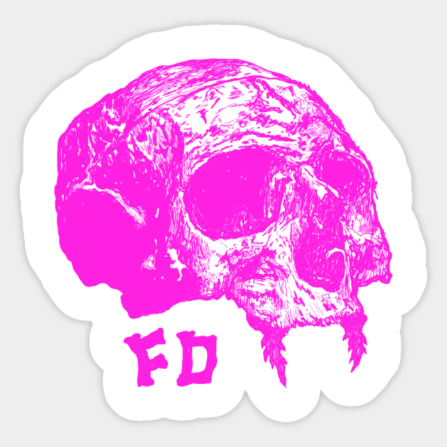 Pink Skull Sticker by FrankenDrac Clothing